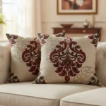 Baroque Red Floral Cushion