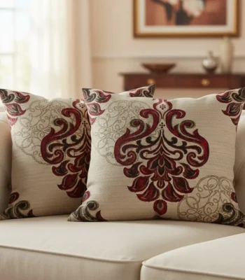 Baroque Red Floral Cushion