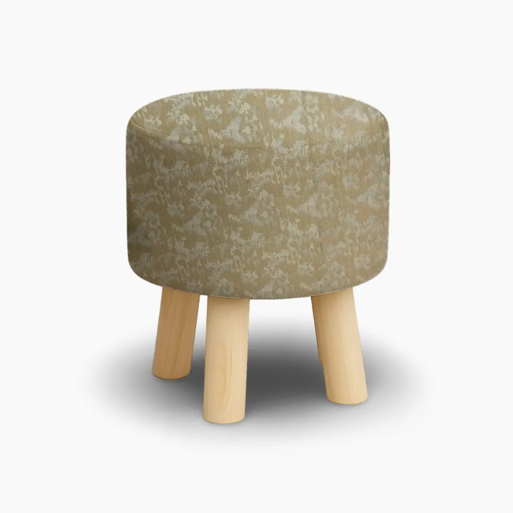 Beige Floral Texture Wooden Stool Pakistan