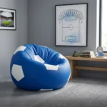 Blue White Soccer Bean Bag