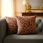 Brocade Jacquard Cushion Red