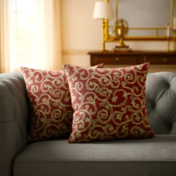 Brocade Jacquard Cushion Red