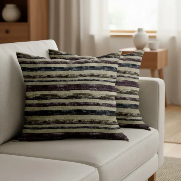 Brown Striped Texture Cushion