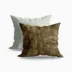 Brown Velvet Throw Cushion Polka