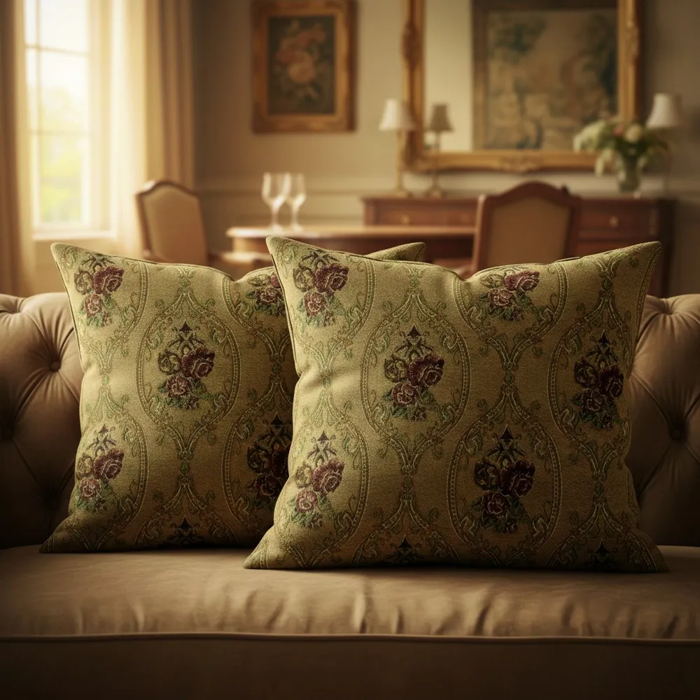 Elegant Floral Tapestry Cushion