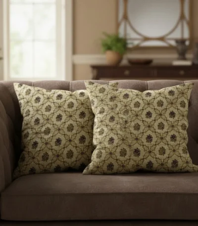 Floral Cushion Royal Gold