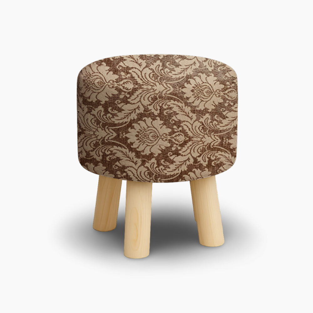 Floral Round Wooden Stool Pakistan