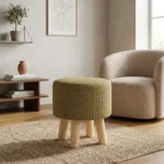 Modern Checkered Round Stool