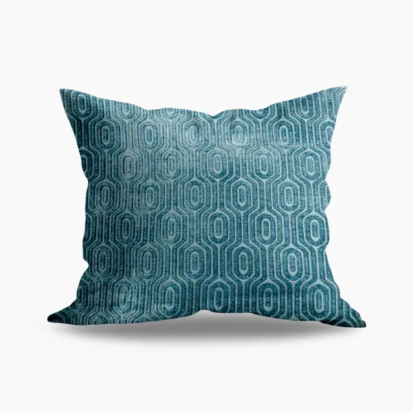 Modern Teal Hexa Cushion