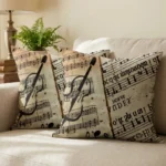 Musical Accent Cushion Vintage Style