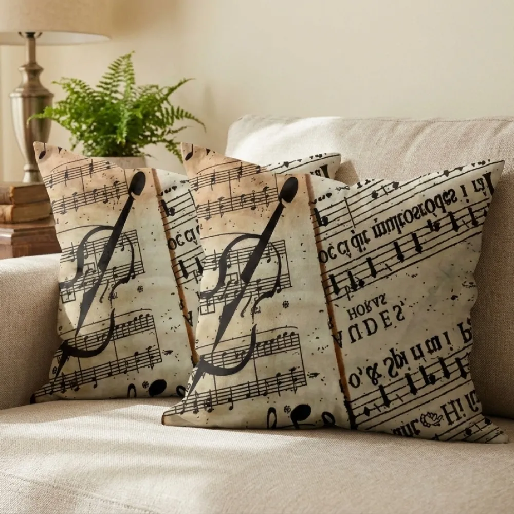 Musical Accent Cushion Vintage Style