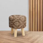Regal Bloom Floral Wooden Stool