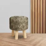 Round Wooden Stool Floral Design