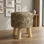 Stylish Floral Wooden Sitting Stool