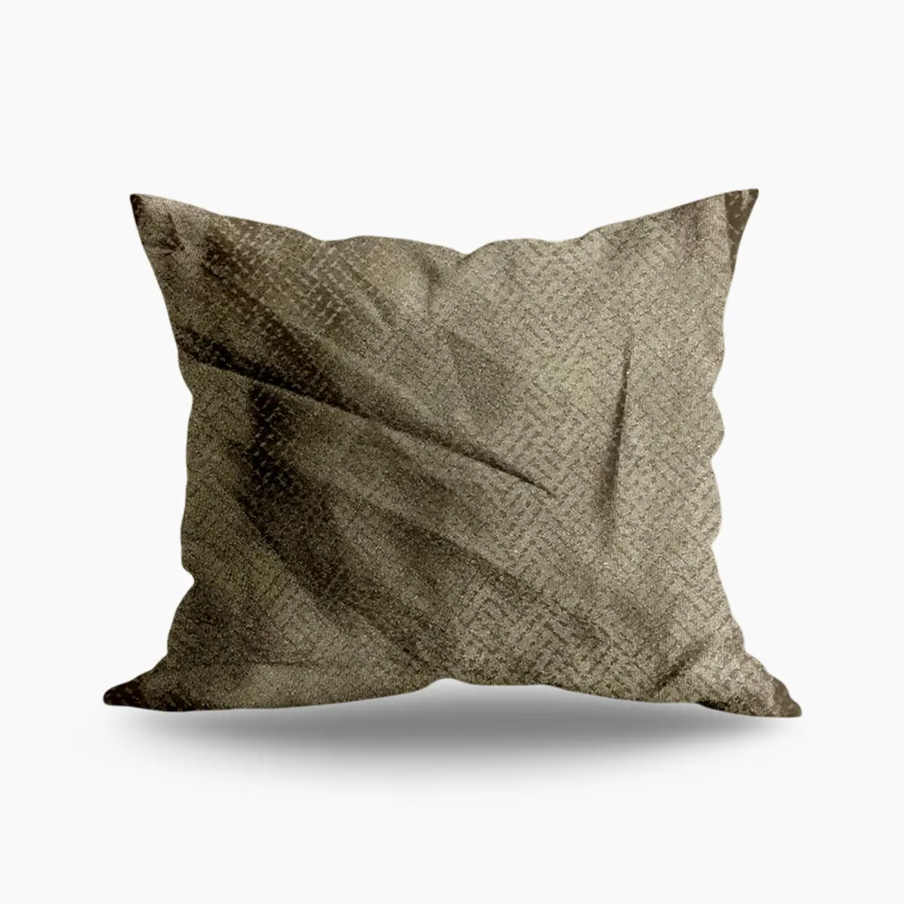 Textured Brown Silk Cushion
