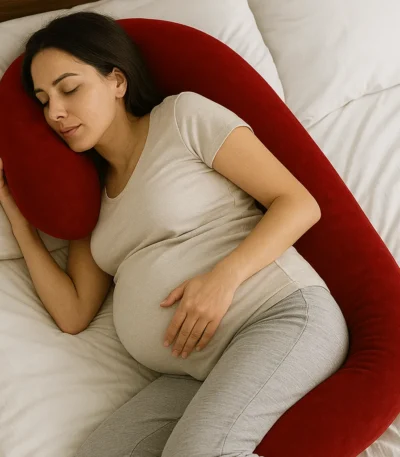 Velvet C Shaped Pillow Full Body