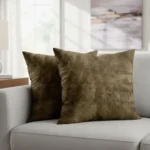 Velvet Cushion Brown Polka Style