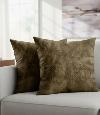 Velvet Cushion Brown Polka Style