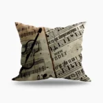 Vintage Music Notes Cushion