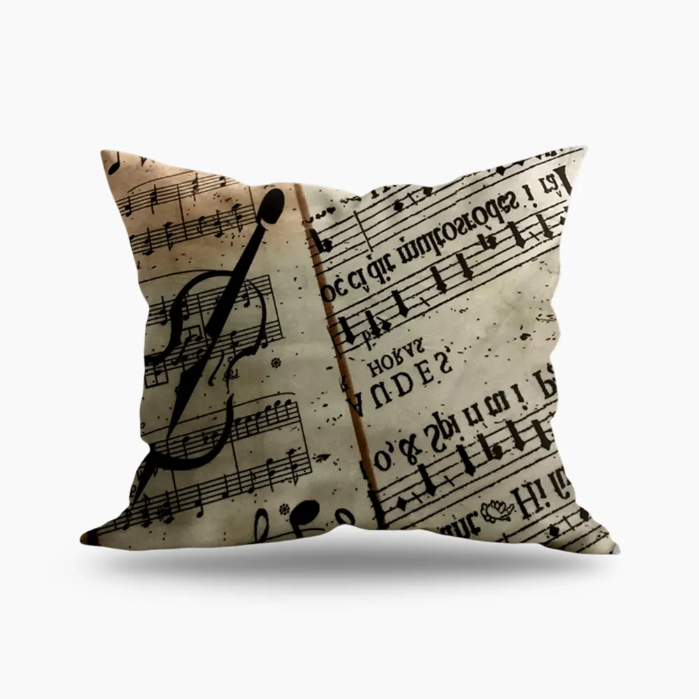 Vintage Music Notes Cushion