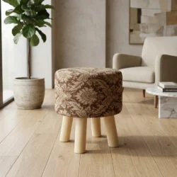 Wooden Stool Floral Regal Print