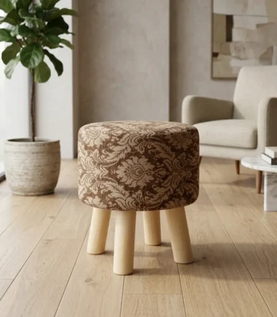 Wooden Stool Floral Regal Print