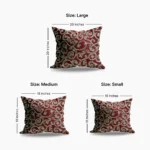 Elegant Red Gold Cushions Dimensions